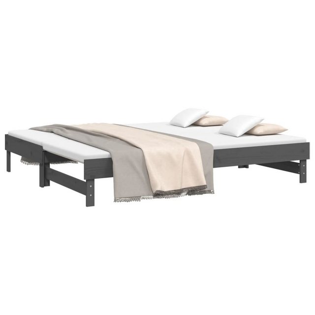 furnicato Bett Tagesbett Ausziehbar Grau 2x(90x200) cm Massivholz Kiefer (1 günstig online kaufen