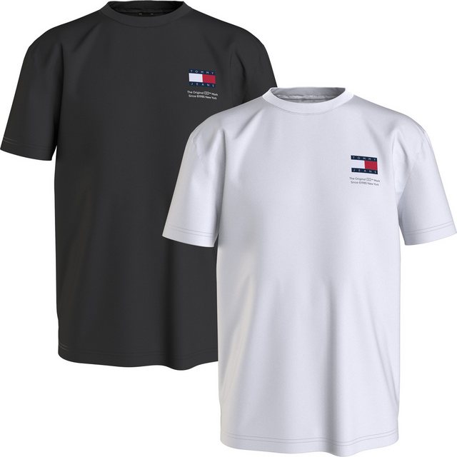 Tommy Jeans T-Shirt TJM SLIM 2PACK S/S FLAG DNA TEE (Packung, 2er) mit groß günstig online kaufen