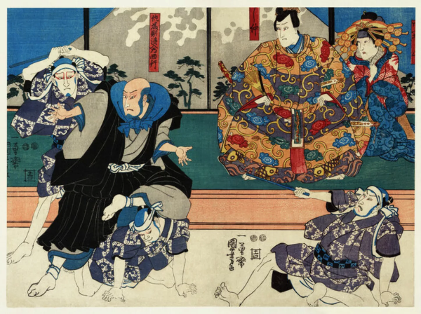 Poster / Leinwandbild - Utagawa Kuniyoshi: Sato Norikiyo Nyudo Saigo Yoshin günstig online kaufen
