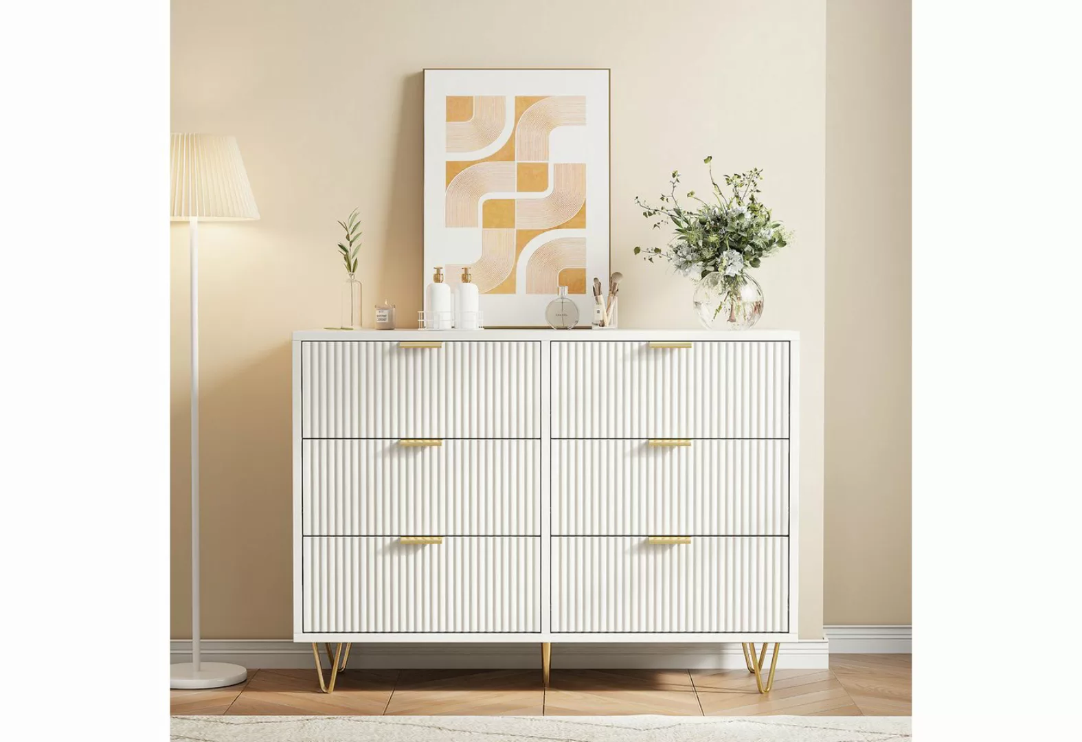 Furnishings Home Stauraumschrank sideboard wohnzimmer Standvitrine 4/6 Fach günstig online kaufen