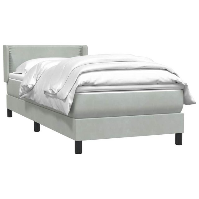 vidaXL Bett Boxspringbett mit Matratze Hellgrau 80x210 cm Samt günstig online kaufen