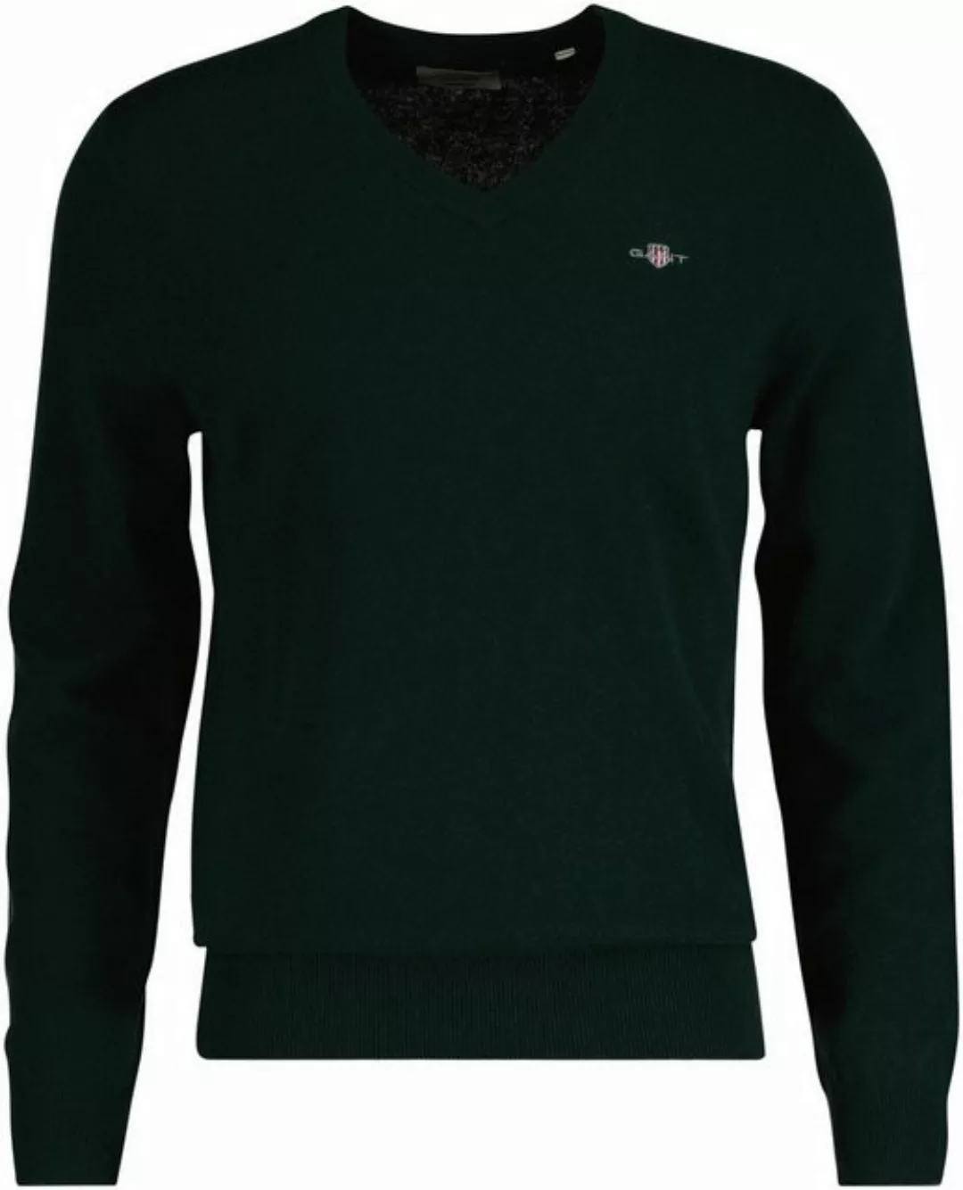 Gant V-Ausschnitt-Pullover EXTRAFINE LAMBSWOOL V-NECK mit Logostickerei günstig online kaufen