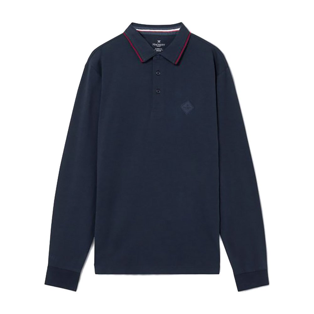 Hackett Woven Trim Fine Langarm-poloshirt L Navy günstig online kaufen