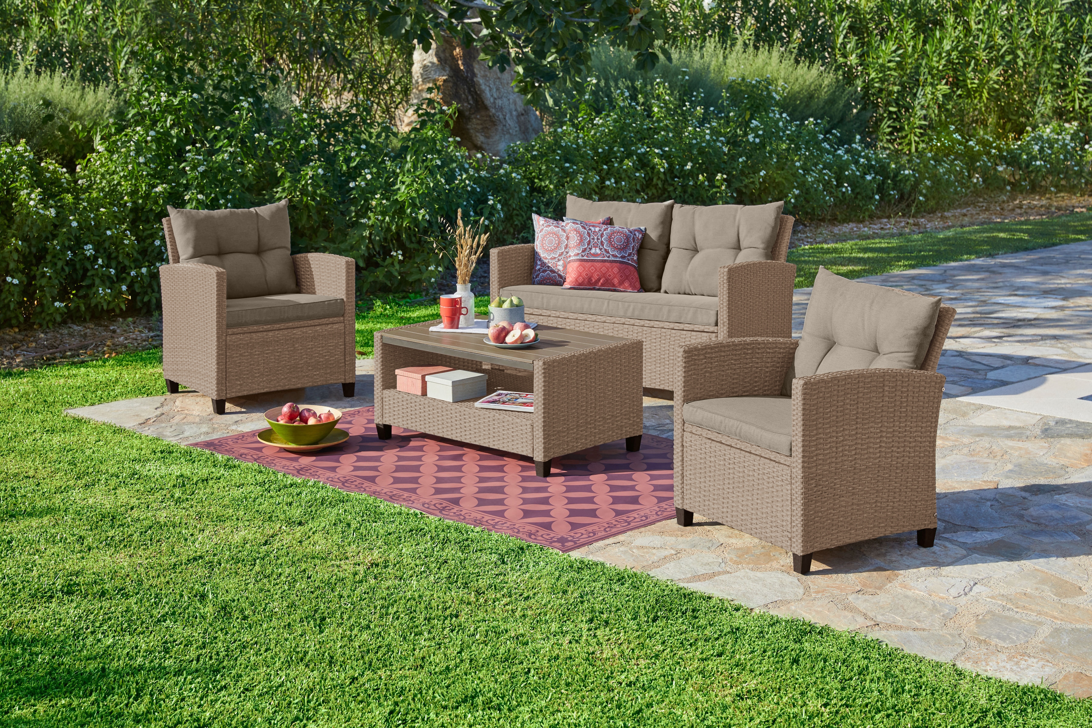 KONIFERA Gartenlounge-Set "Lorca", (Set, 16 tlg., 2xSessel,2er Sofa,1xTisch günstig online kaufen