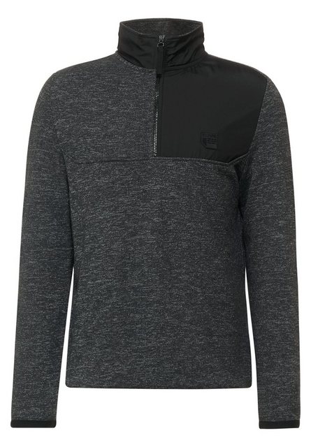 STREET ONE MEN Stehkragenpullover mit Materialmix günstig online kaufen