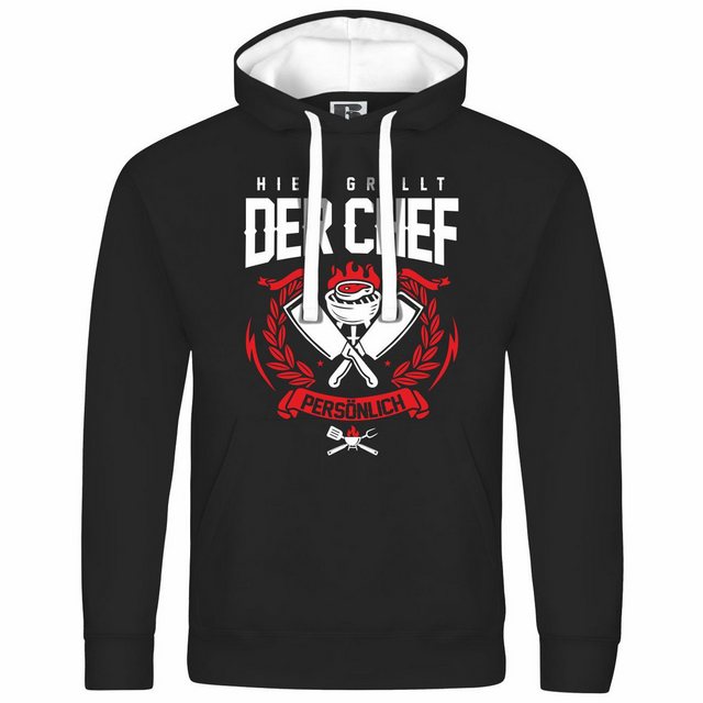 deinshirt Kapuzenpullover Herren Kapuzenpullover Hier grillt der Chef noch günstig online kaufen