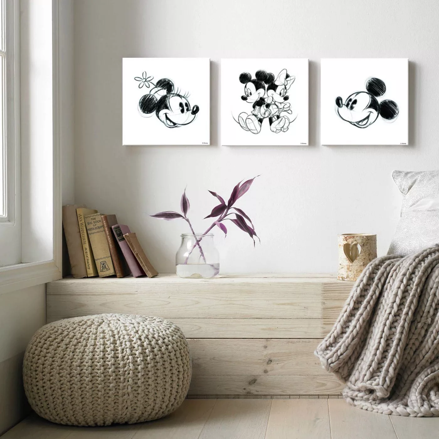 Disney Mehrteilige Bilder "Mickey & Minnie", (Set, 3 St.) günstig online kaufen