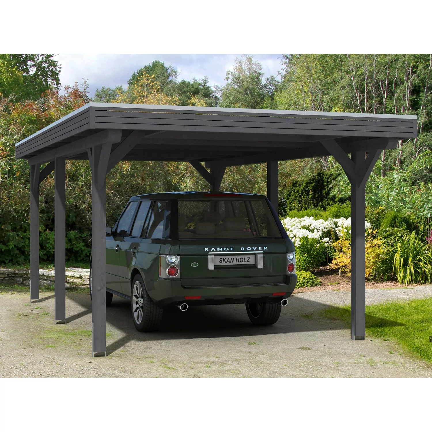 Skan Holz Carport Spessart 355 cm x 604 cm Schiefergrau günstig online kaufen