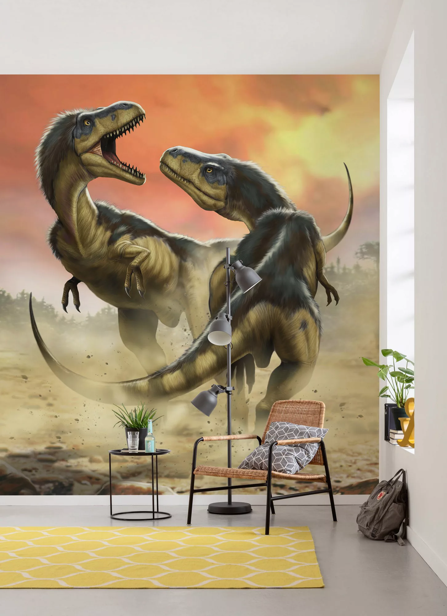 KOMAR Vlies Fototapete - Albertosauruses Fight - Größe 250 x 280 cm mehrfar günstig online kaufen