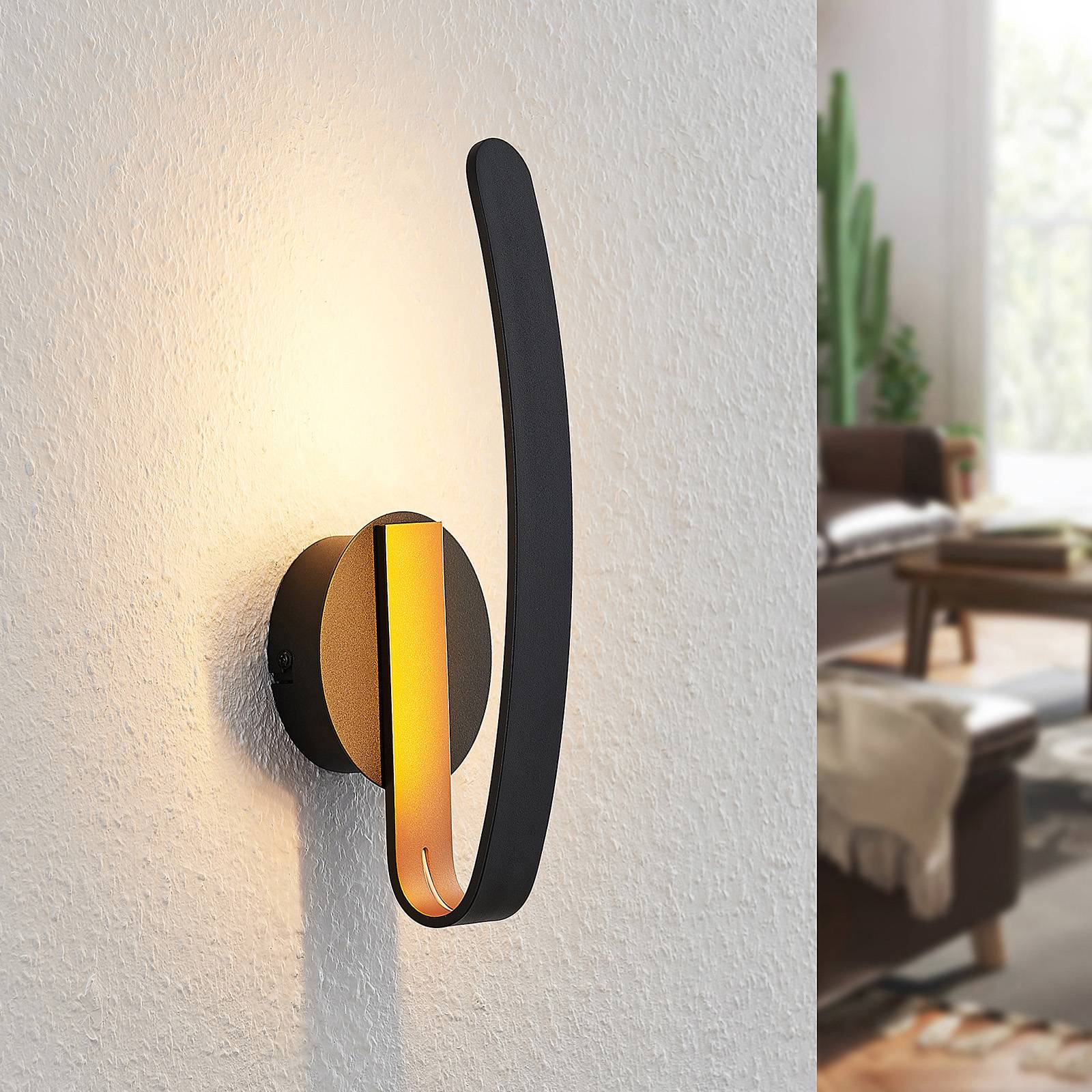 Arcchio Dzemail LED-Wandlampe, indirekt, schwarz günstig online kaufen