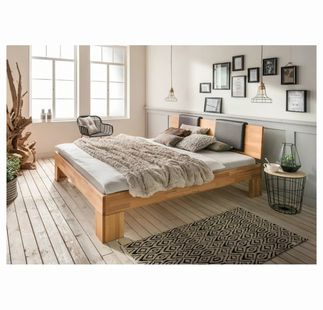 Lomadox Bett NORDDEICH-137, Wildeiche massiv, Liegefläche 200x200 cm, Rücke günstig online kaufen