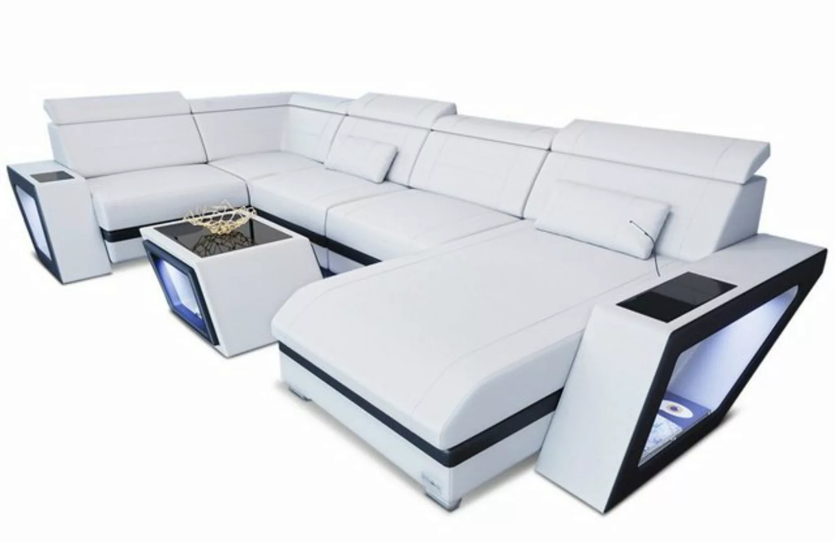 Sofa Dreams Wohnlandschaft Ledersofa Catania U Form Couch Leder Sofa, mit L günstig online kaufen