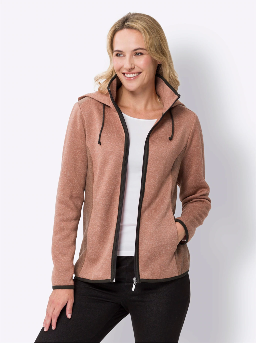 Classic Basics Strickfleecejacke, mit Kapuze günstig online kaufen