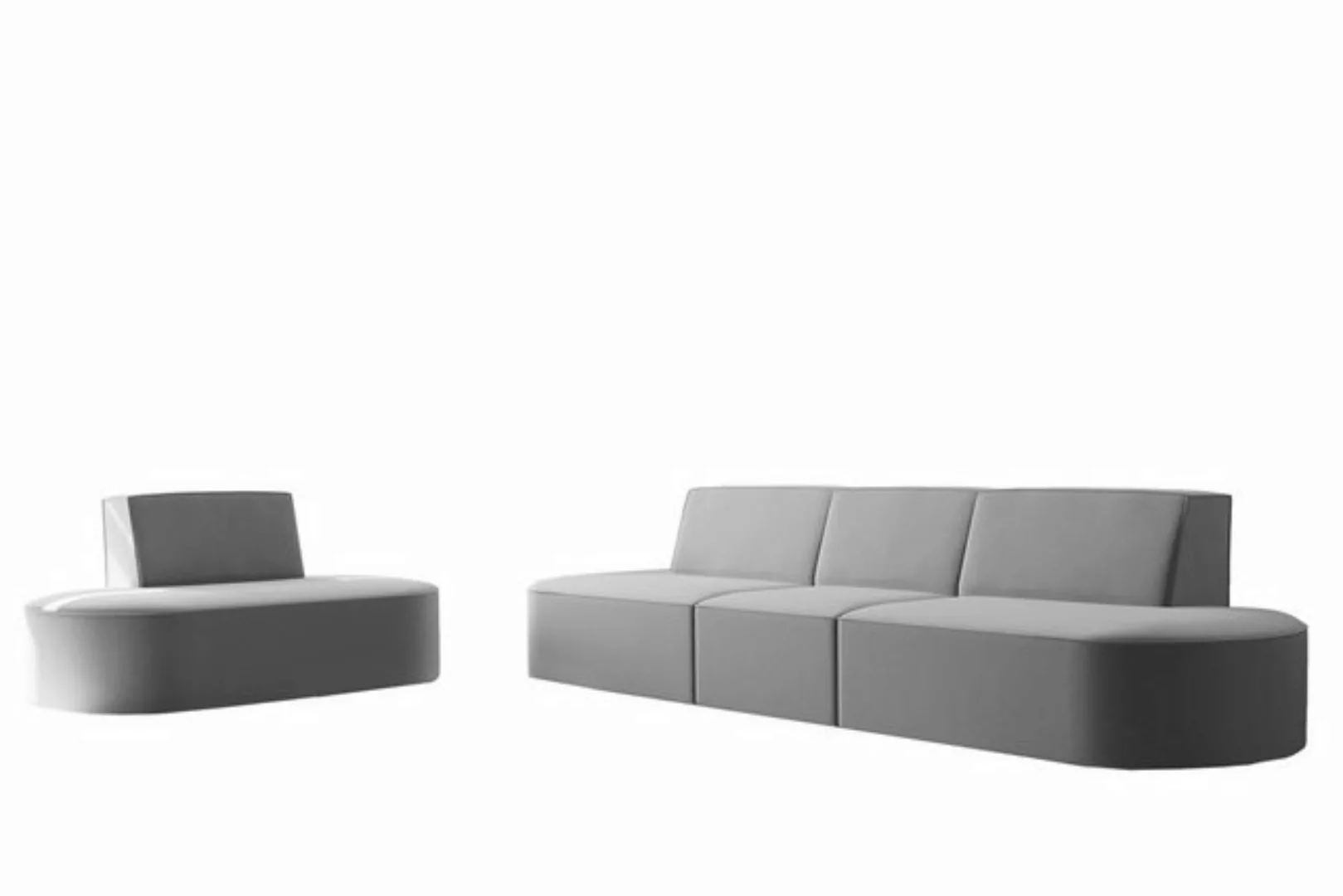 Fun Möbel Polstergarnitur Sofaset Designersofa MILOT 3-1 in Stoff, (Set, 2- günstig online kaufen