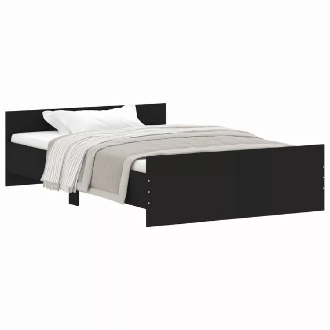 furnicato Bett Bettgestell mit Kopf- und Fußteil Schwarz 120x190 cm günstig online kaufen