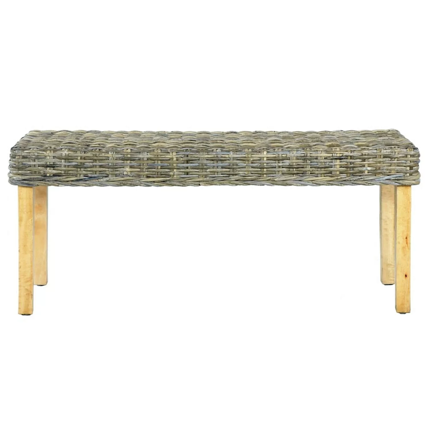 Sitzbank 110 Cm Natur Kubu-rattan Und Massivholz Mango günstig online kaufen