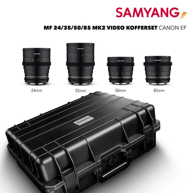 Samyang MF 24/35/50/85 MK2 VDSLR Kofferset Canon EF Objektiv günstig online kaufen