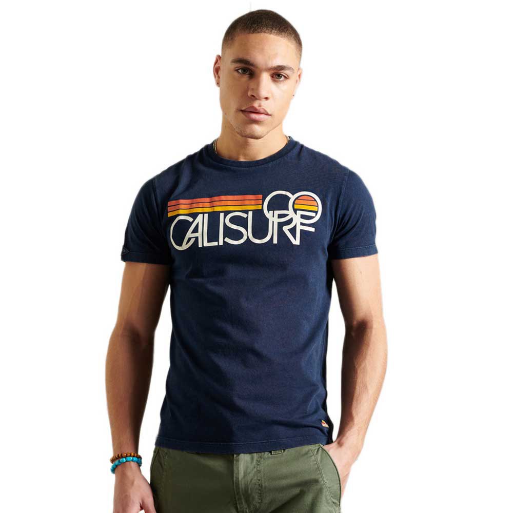 Superdry Cali Surf Graphic Kurzarm T-shirt XS Nautical Navy günstig online kaufen