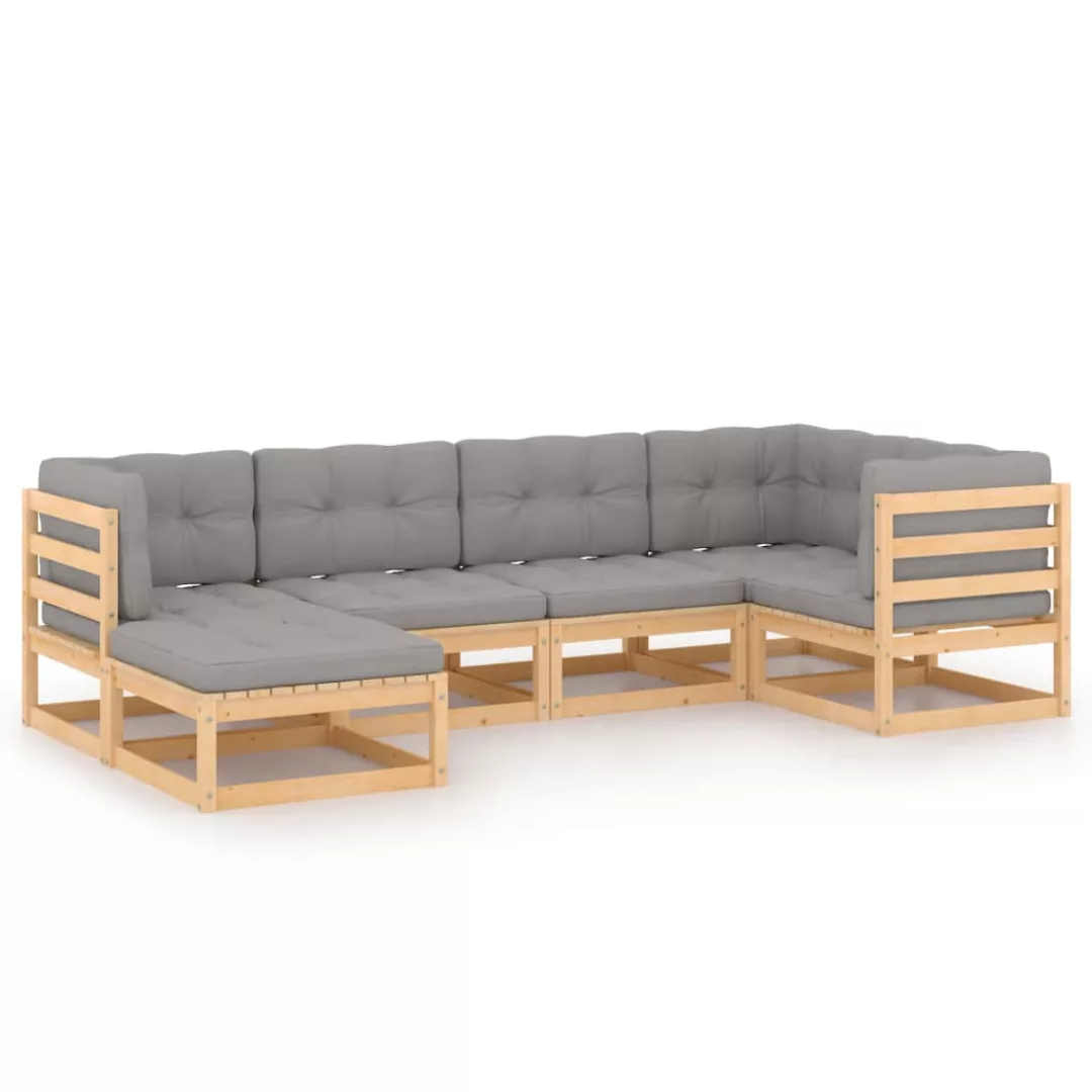 6-tlg. Garten-lounge-set Mit Kissen Kiefer Massivholz günstig online kaufen