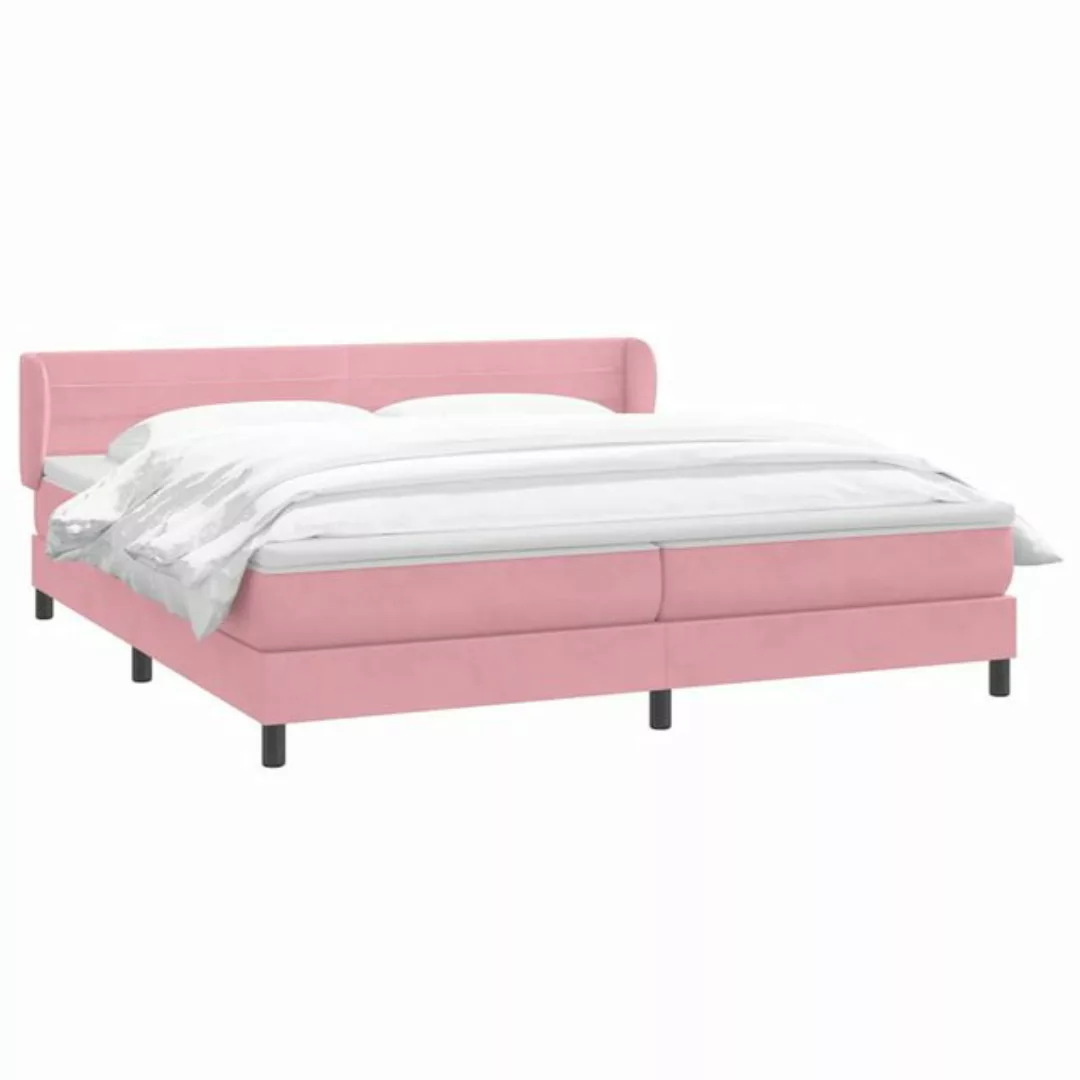 vidaXL Bett Boxspringbett mit Matratzen Rosa 180x210 cm Samt günstig online kaufen