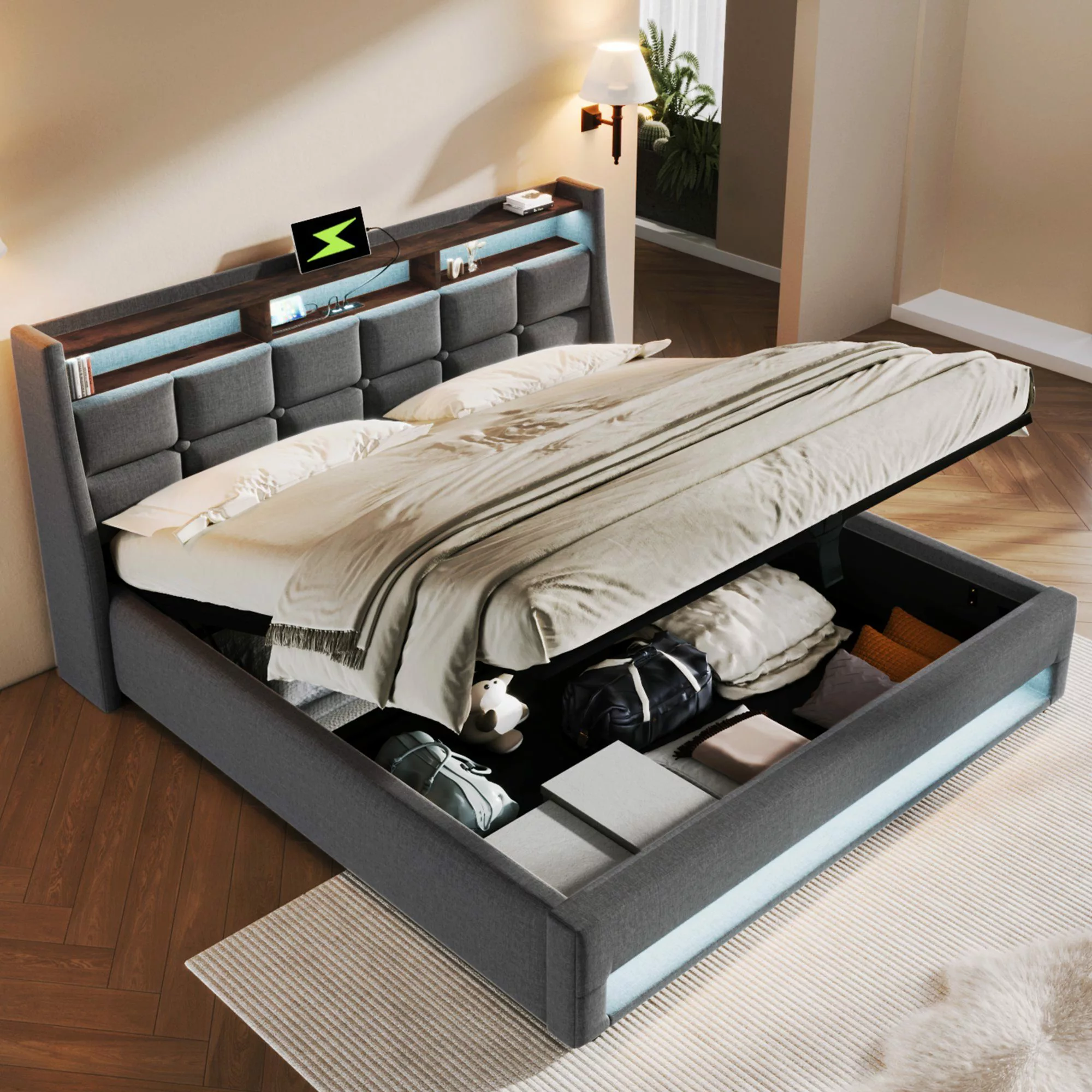 HAUSS SPOLE Polsterbett 180x200cm mit USB, günstig online kaufen