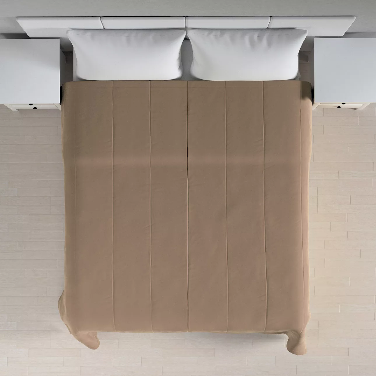 Velvet-Tagesdecke mit Streifen-Steppung, beige, Velvet (704-35) günstig online kaufen