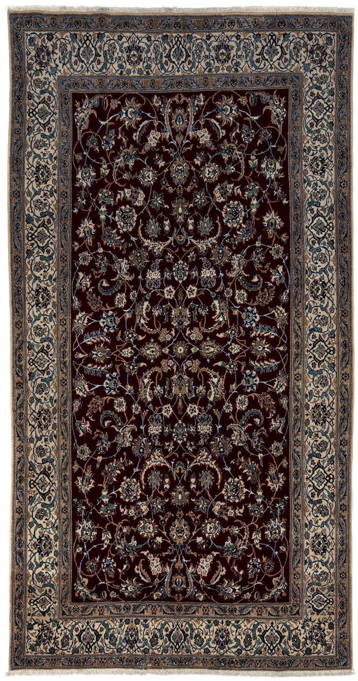 morgenland Wollteppich »Nain 9la Blumenmuster Nero 340 x 190 cm«, rechtecki günstig online kaufen