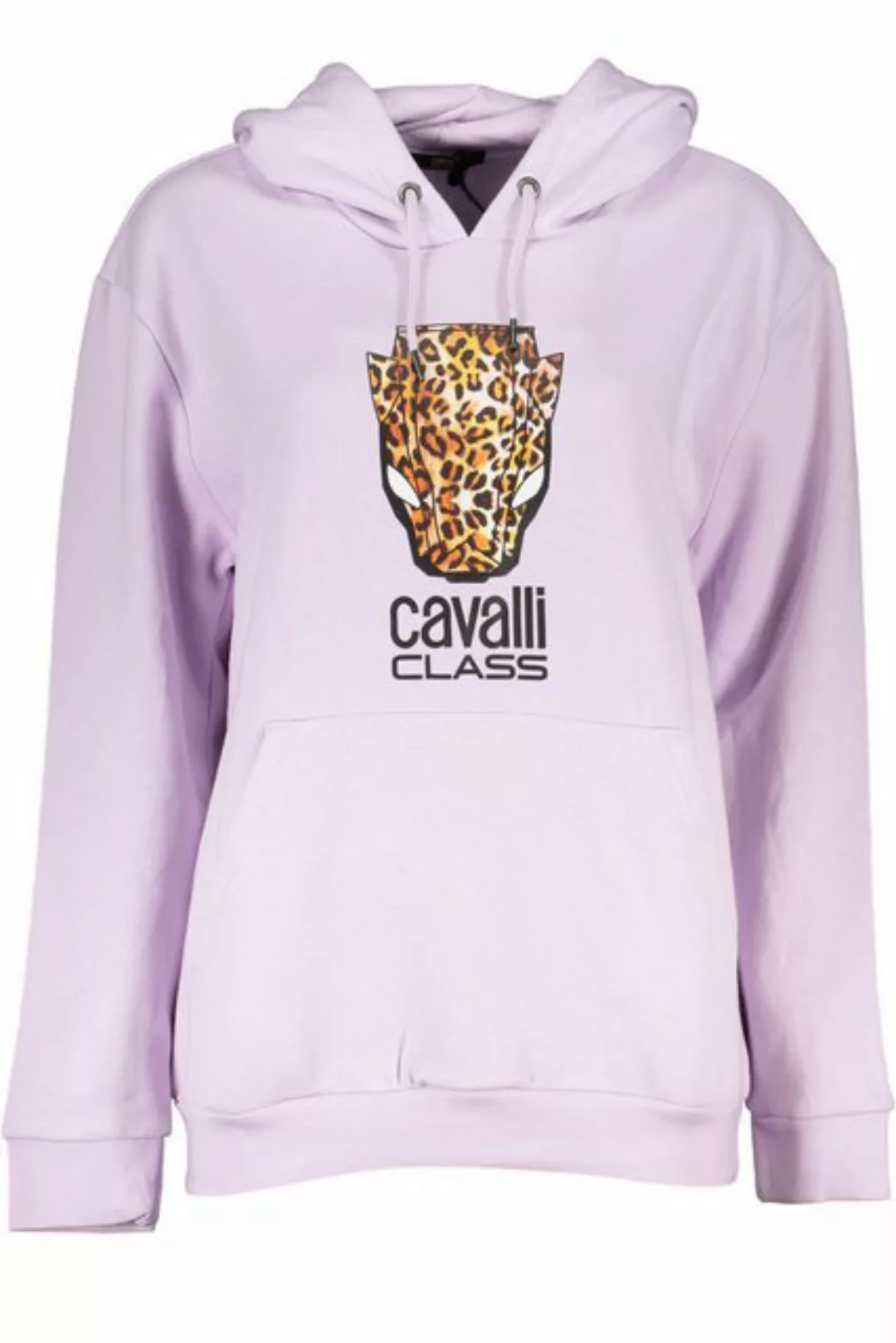 Cavalli Class Sweatshirt Lila Damen-Kapuzenpullover mit Druck und Logo – günstig online kaufen