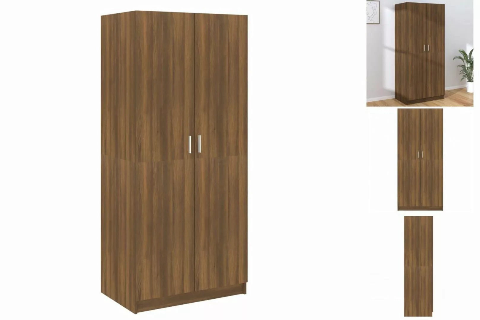 vidaXL Kleiderschrank Kleiderschrank Braun Eichen-Optik 80x52x180 cm Spanpl günstig online kaufen