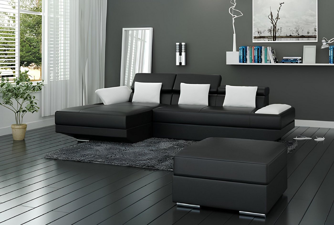 Xlmoebel Ecksofa Neu Ecksofa mit USB-Anschlüssen und Ledergarnitur 2719C fü günstig online kaufen