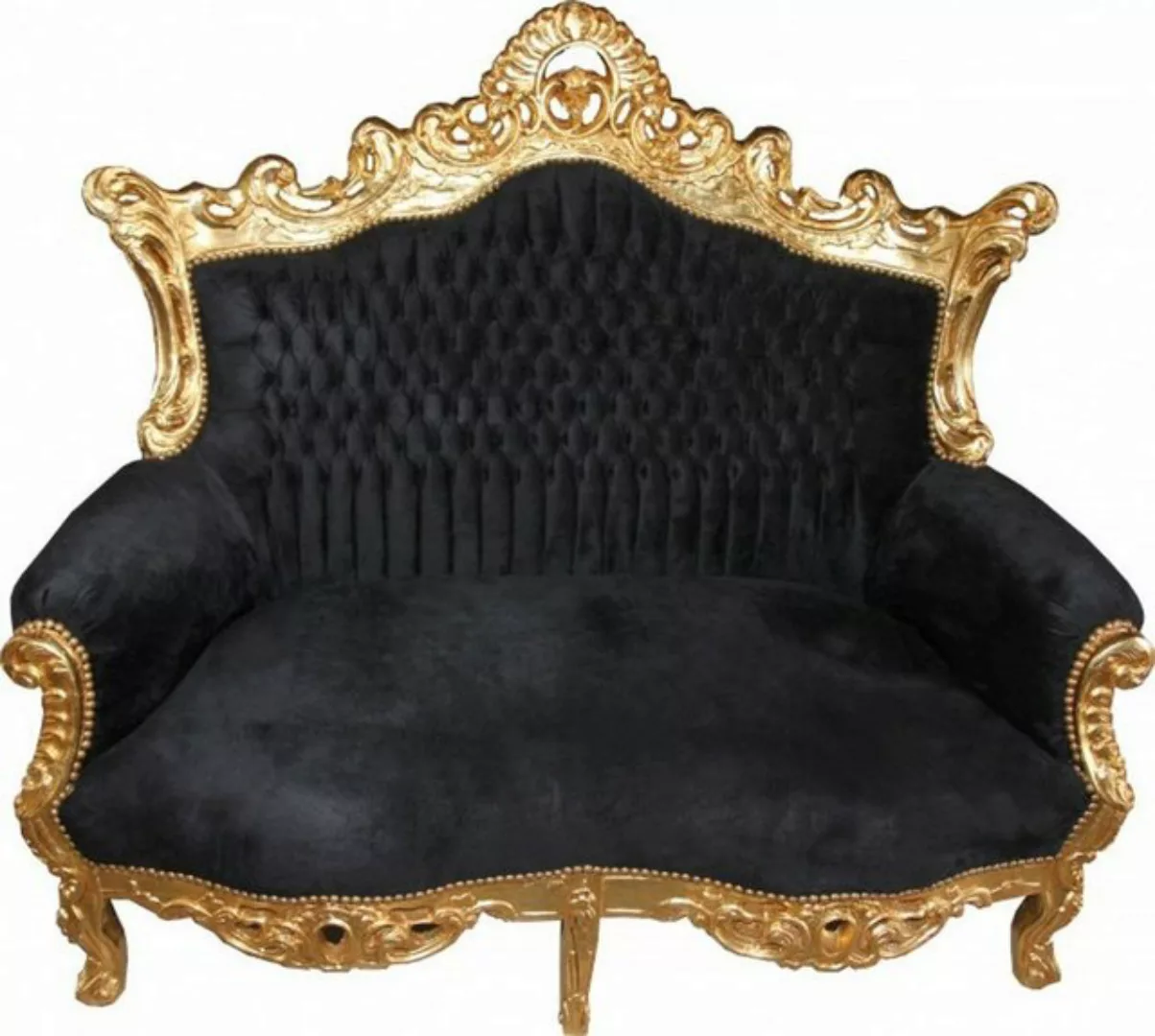 Casa Padrino 2-Sitzer Barock 2er Sofa Master Schwarz / Gold - Antik Stil Mö günstig online kaufen