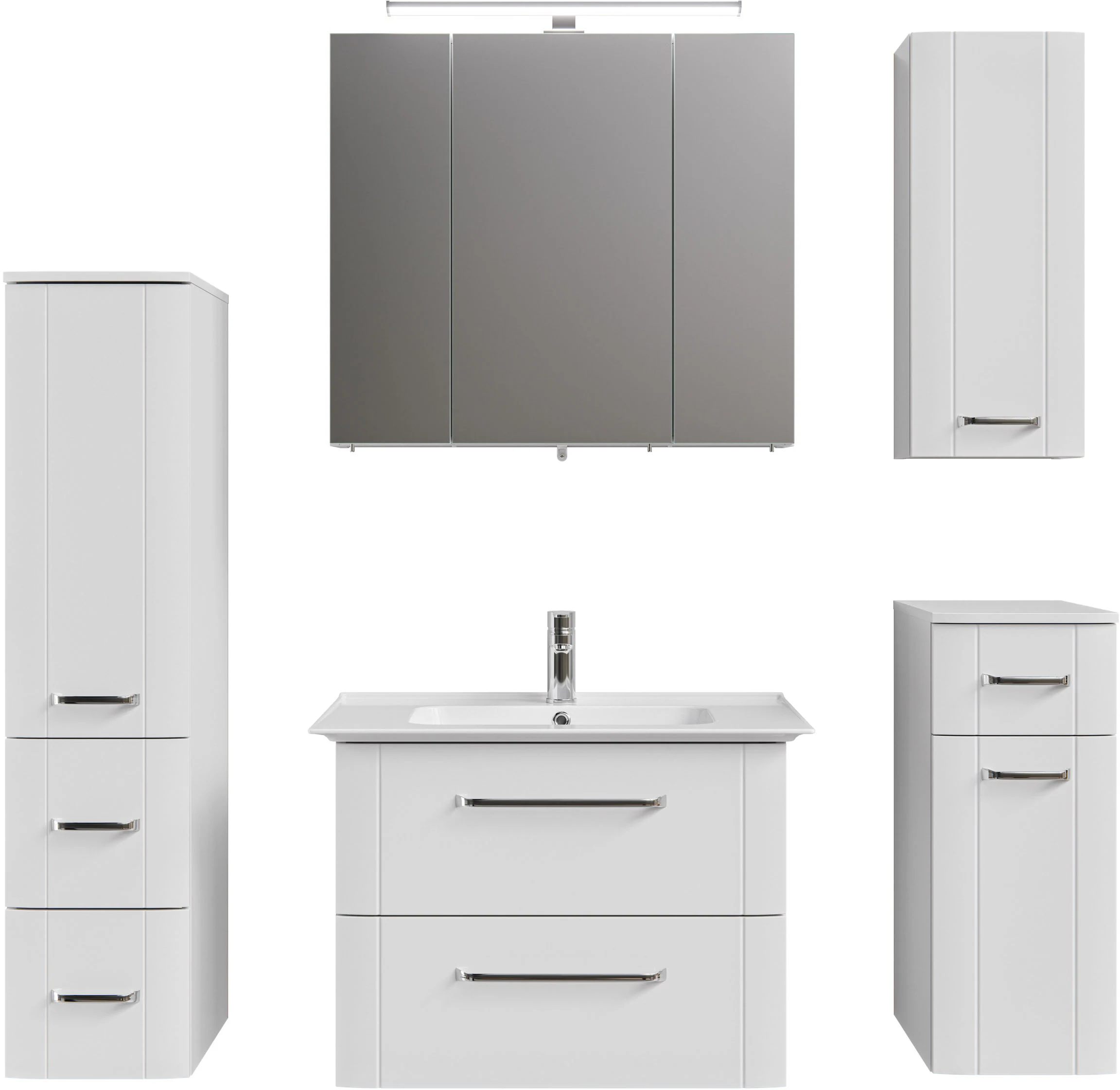 Saphir Badmöbel-Set "Badmöbel-Set Serie 3006 5-teilig Keramik-Waschtisch mi günstig online kaufen