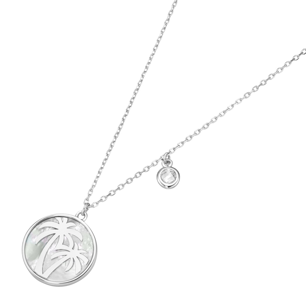 Smart Jewel Kette mit Anhänger "Palmen Perlmutt und Zirkonia Stein" günstig online kaufen