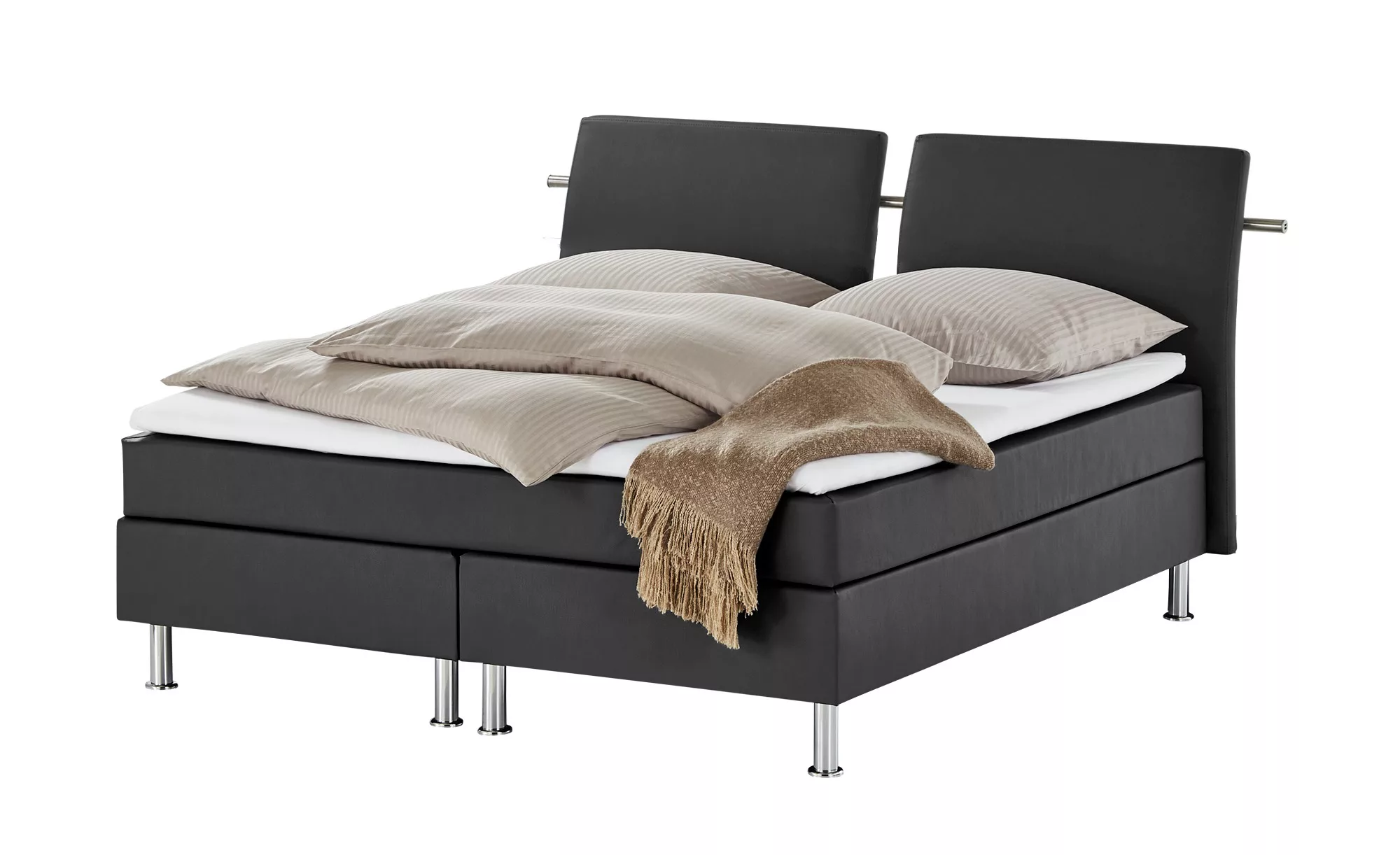 Boxspringbett - schwarz - 192 cm - Betten > Boxspringbetten > Boxspringbett günstig online kaufen