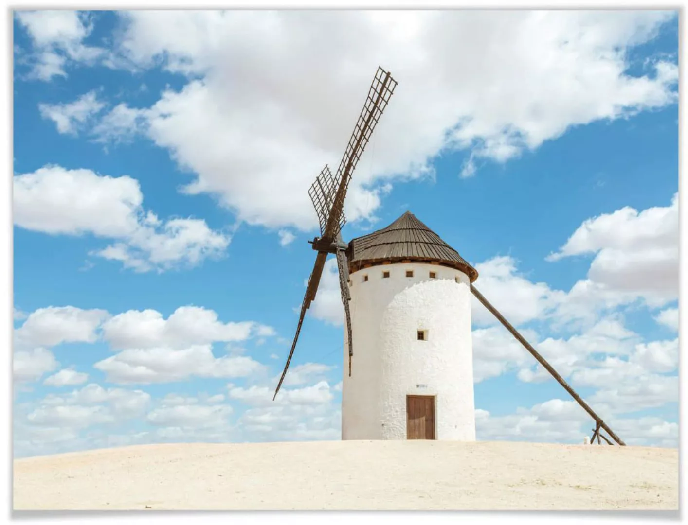 Wall-Art Poster "Windmühlen Don Quijote Spanien", Gebäude, (1 St.), Poster günstig online kaufen