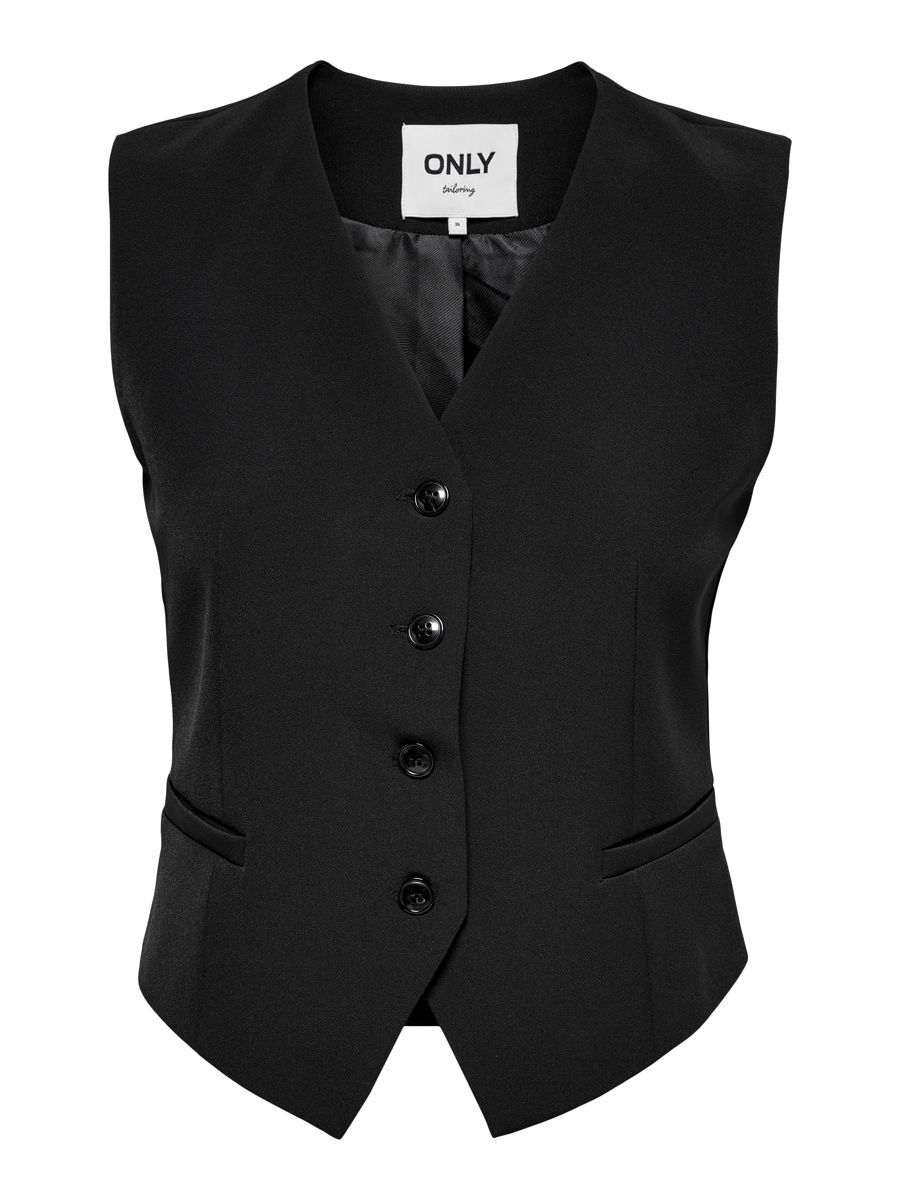 ONLY Short Waistcoat Damen Schwarz günstig online kaufen