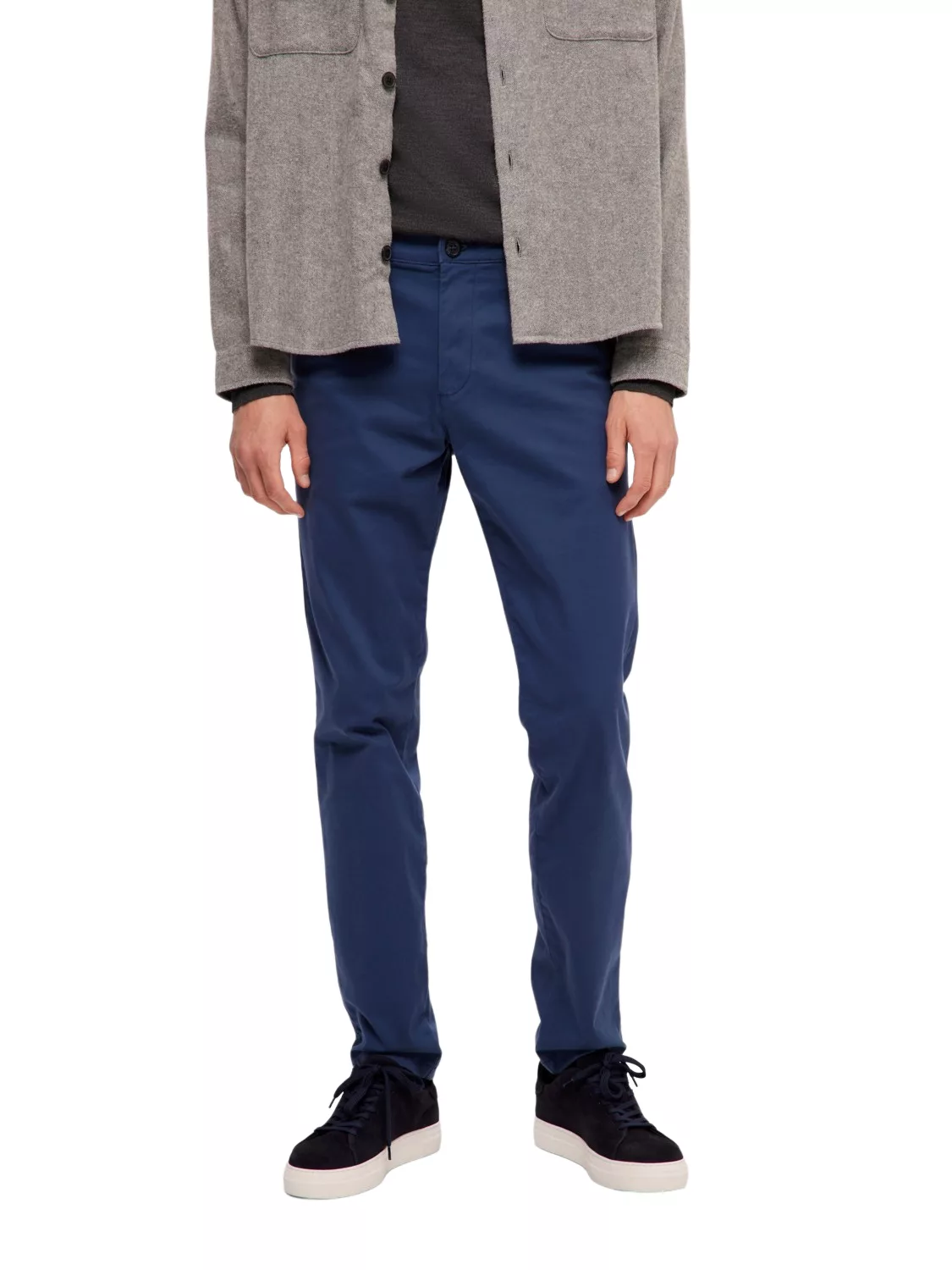 Selected Homme Herren Chino Hose SLHSLIM-NEW MILES - Slim Fit Blau Grau Grü günstig online kaufen
