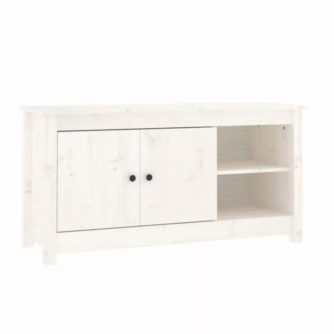 furnicato TV-Schrank Weiß 103x36,5x52 cm Massivholz Kiefer günstig online kaufen