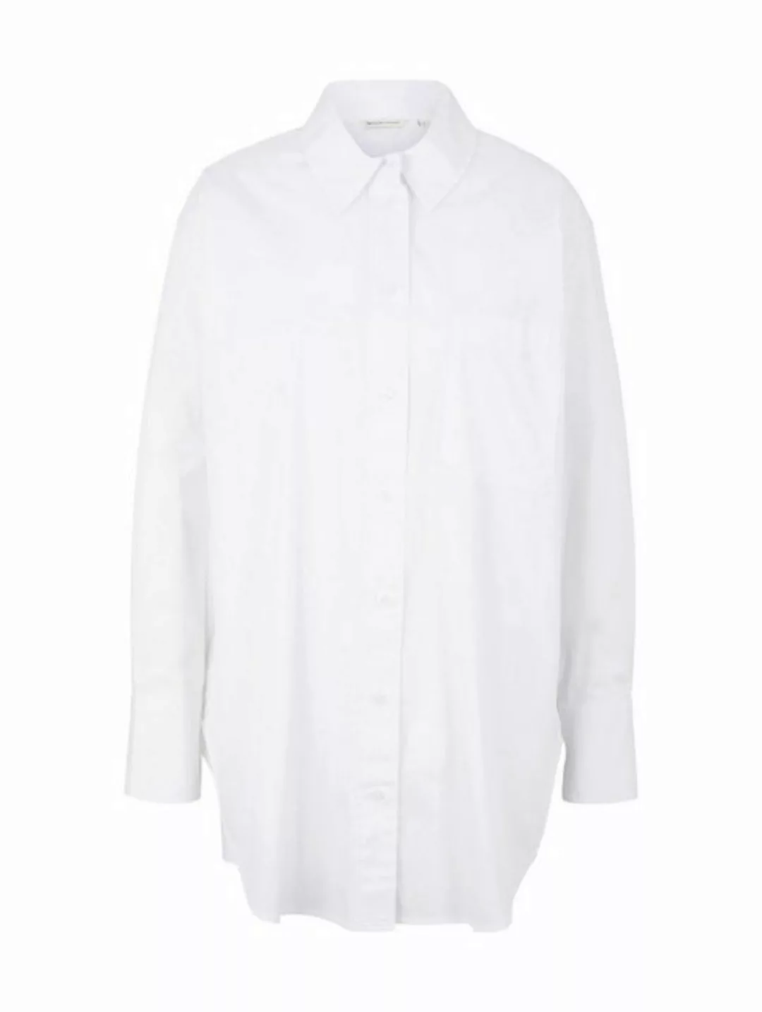 TOM TAILOR Denim T-Shirt long shirt with chest pocket, White günstig online kaufen