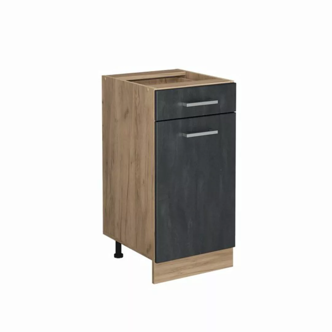 Vicco Unterschrank R-Line, Schwarz Beton/Goldkraft Eiche, 40 cm AP Anthrazi günstig online kaufen