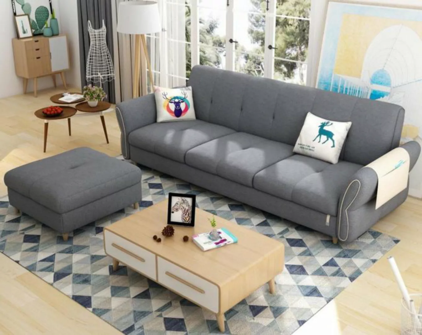 Xlmoebel Sofa Neu Luxuriöse Polstercouch mit drei Sitzplätzen, Hergestellt günstig online kaufen