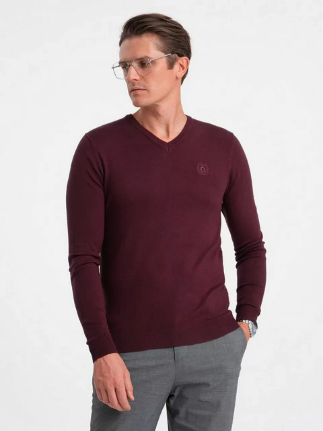 OMBRE V-Ausschnitt-Pullover Eleganter Herrenpullover mit V-Ausschnitt günstig online kaufen