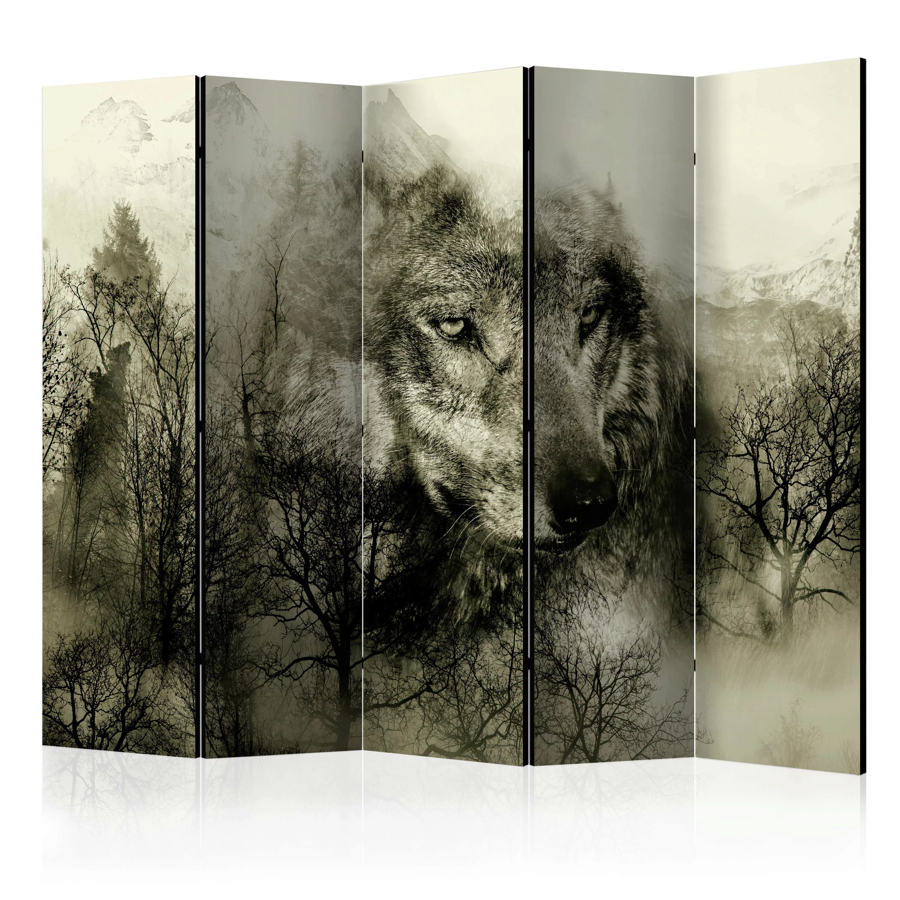 5-teiliges Paravent - Mountain Predator (beige) Ii [room Dividers] günstig online kaufen