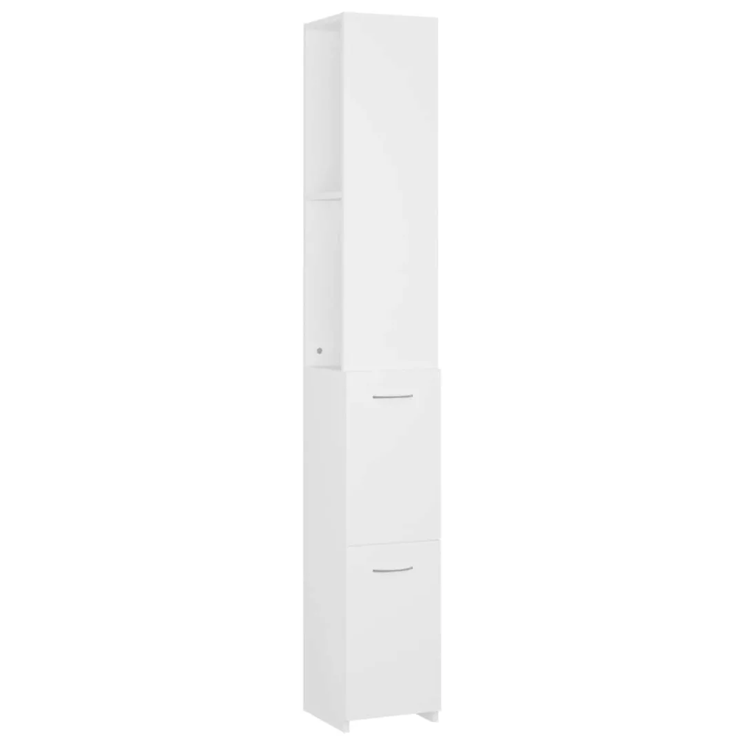 Badezimmerschrank Weiß 25x25x170 Cm Spanplatte günstig online kaufen