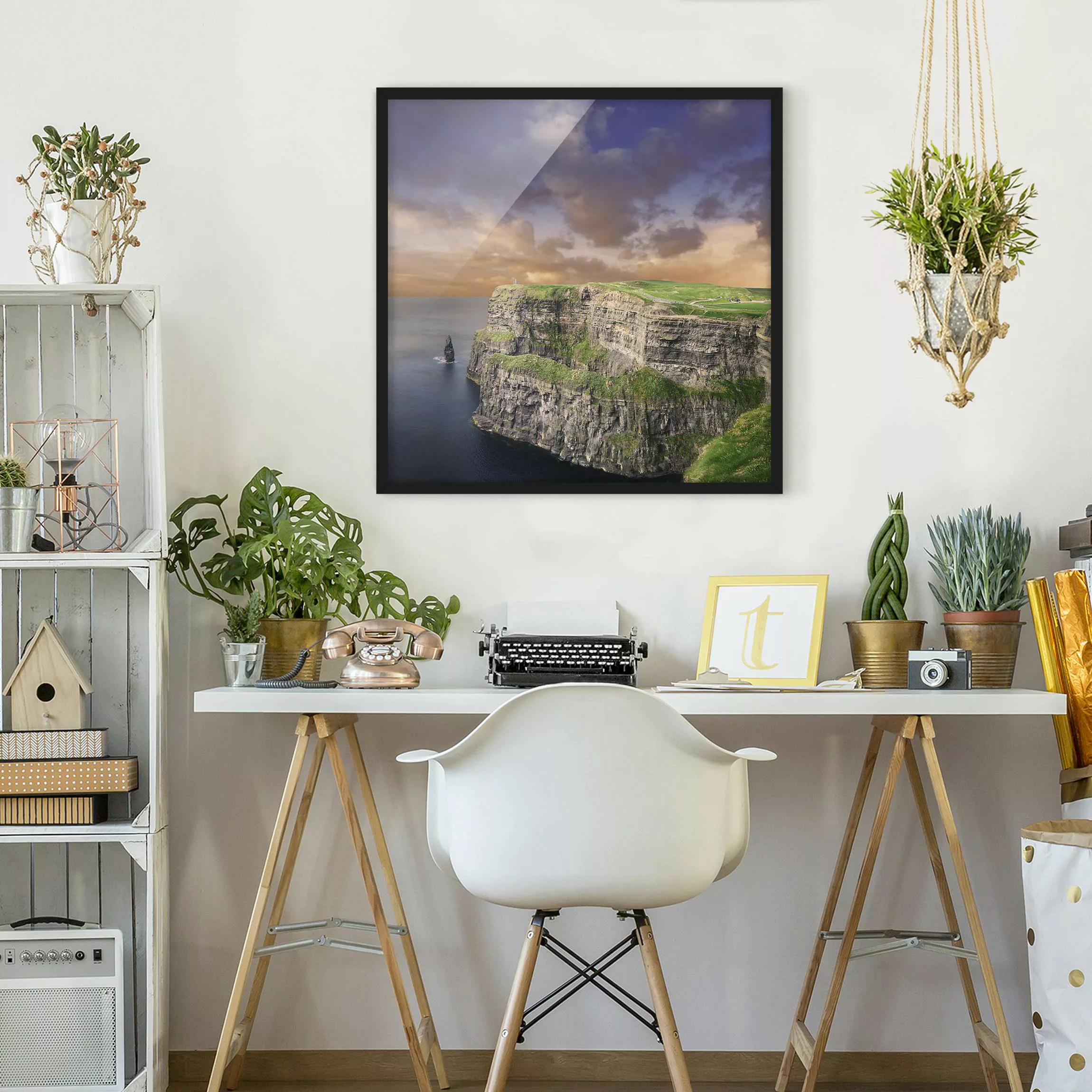 Bild mit Rahmen Strand - Quadrat Cliffs Of Moher günstig online kaufen