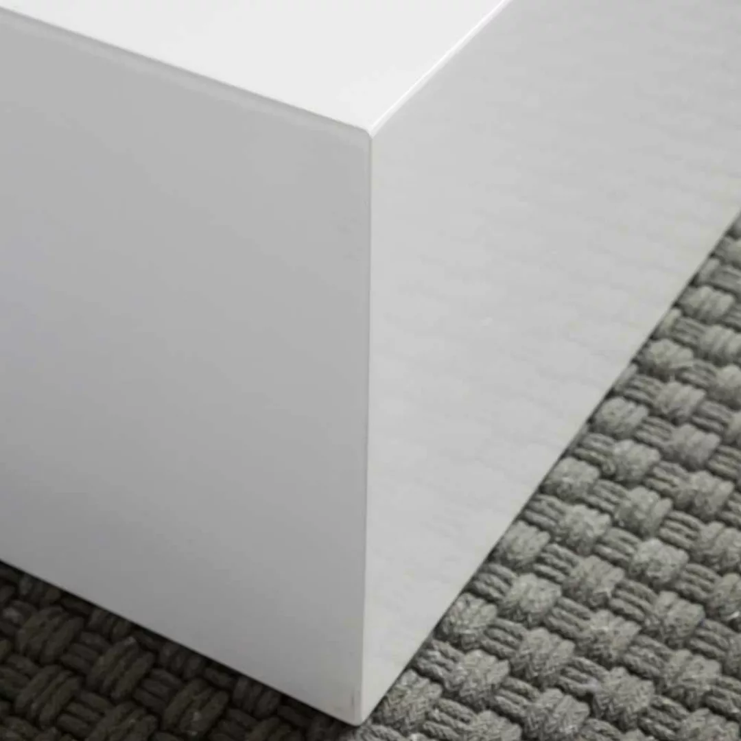 Block Couchtisch Hochglanz in Weiß 60x30x60 cm günstig online kaufen