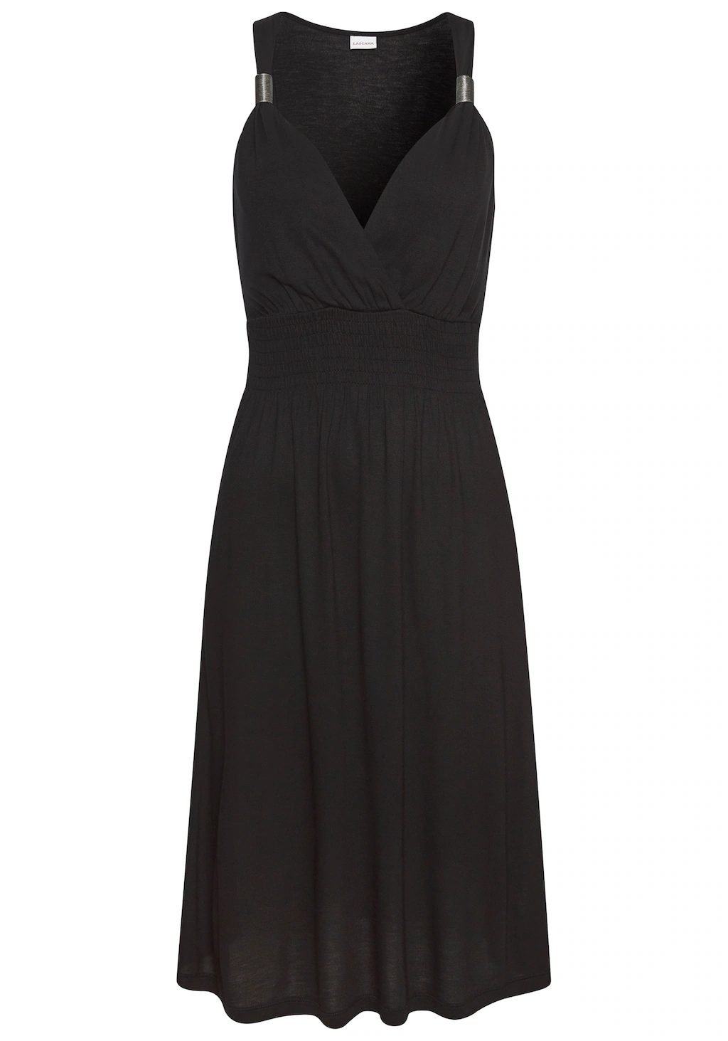 LASCANA Minikleid, mit verstellbarem Ausschnitt und gesmokter Taille günstig online kaufen