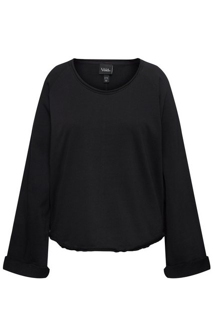 Ulla Popken Sweatshirt Sweatshirt Rollkanten Rundhals Raglan-Langarm günstig online kaufen