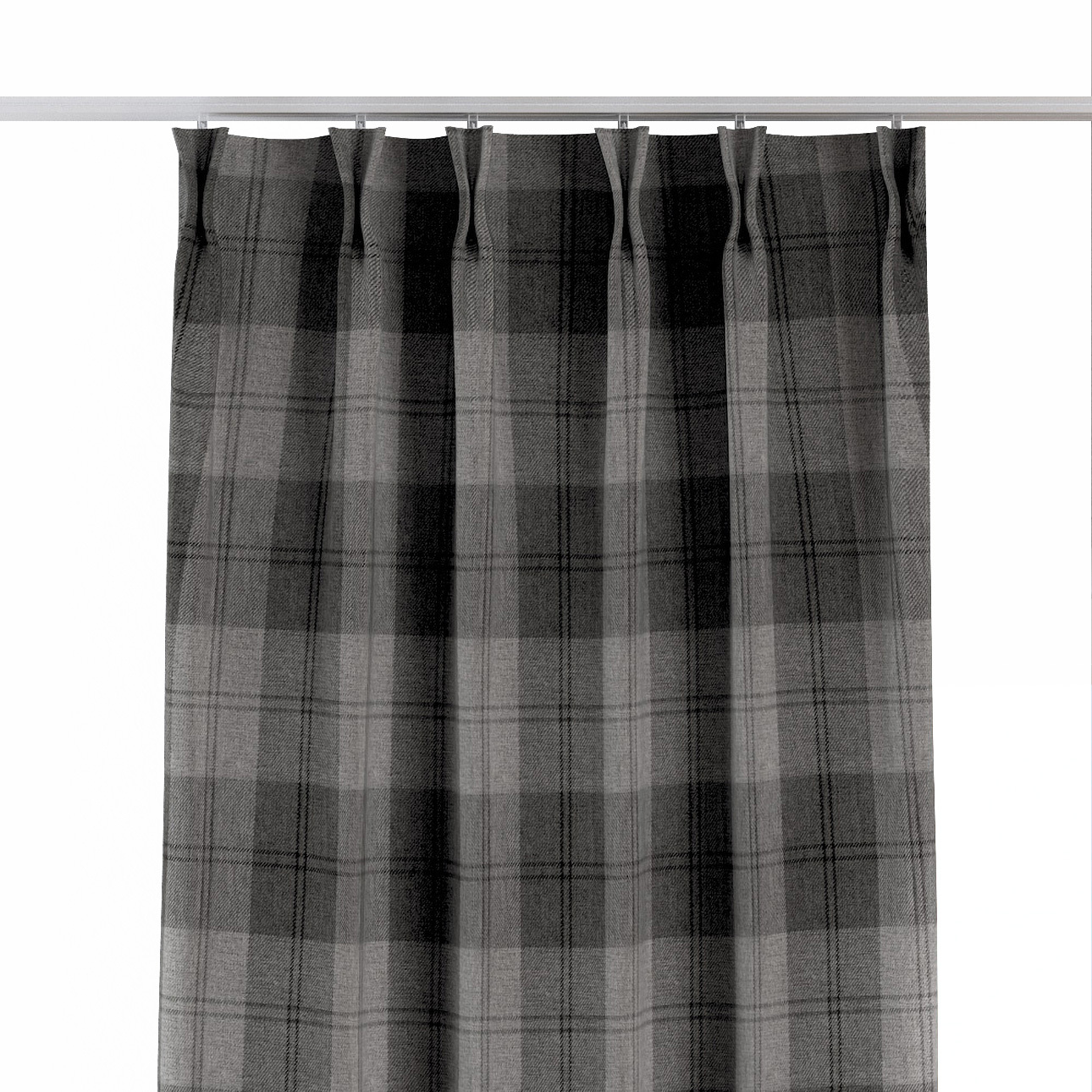 Vorhang mit flämischen 2-er Falten, grau-anthrazit, Edinburgh (115-75) günstig online kaufen