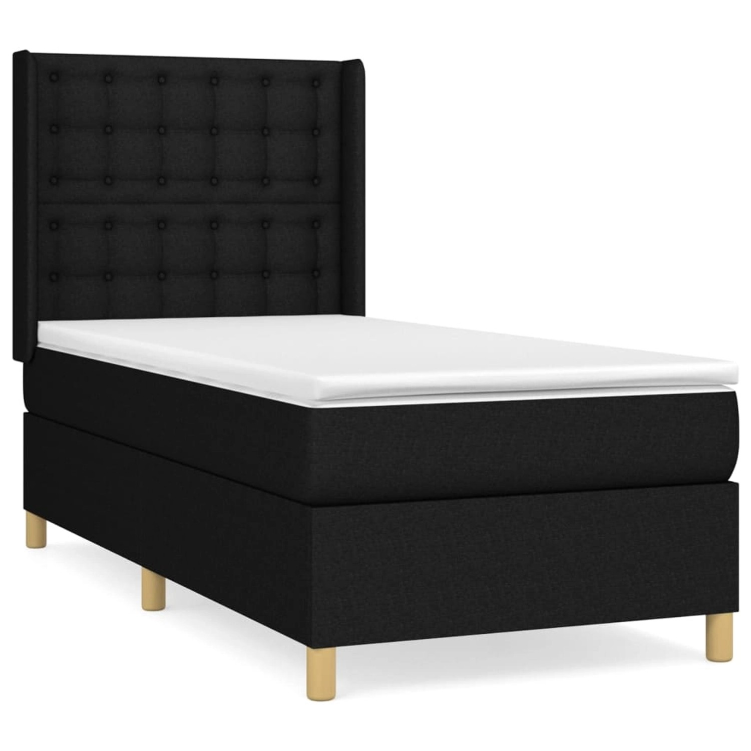 vidaXL Boxspringbett mit Matratze Schwarz 90x190 cm Stoff1396465 günstig online kaufen